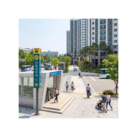 수인분당선 인하대역을 가까이 이용할 수 있는 위치로, 대중교통을 통한 출퇴근과 생활 이동이 편리합니다. 역세권 입지의 장점을 바탕으로 인천 주요 생활권과 수도권 이동까지 고려할 수 있는 단지입니다.